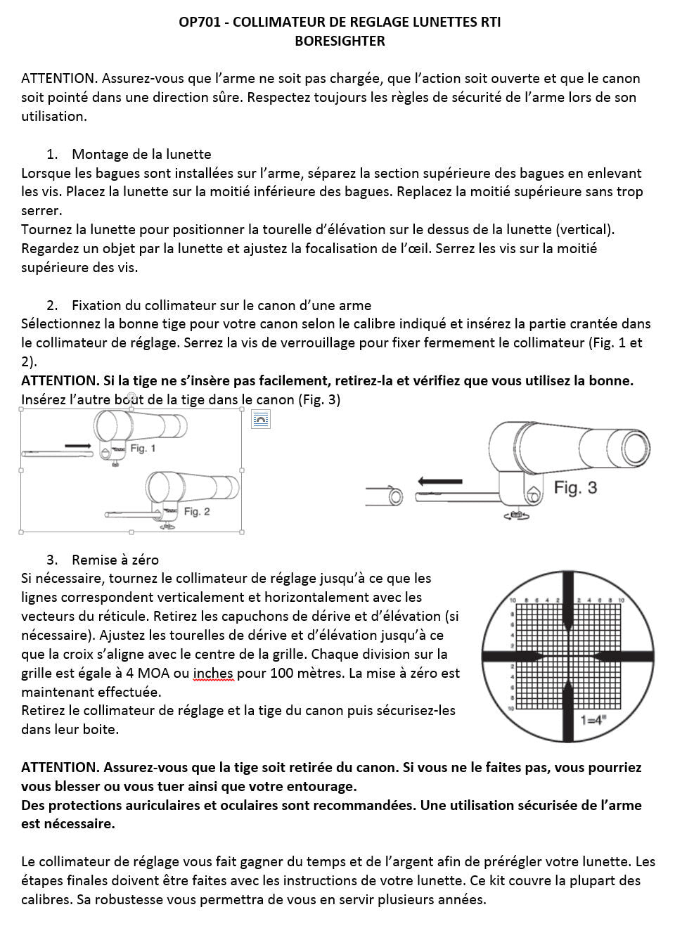 Collimateur de réglage tous calibres RTI
